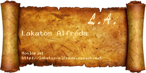 Lakatos Alfréda névjegykártya